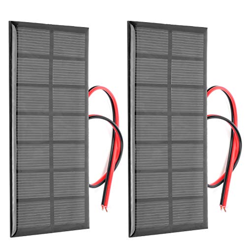 2-Pack Mini DC3.5V 250mA Solar Panel Charger with Cable
