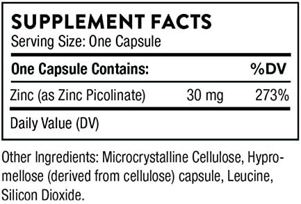Thorne, Zinc Picolinate, 30 mg, 180 Capsules