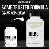 NutraBio Pure Caffeine Capsules: Clean Energy Boost (250 Capsules)
