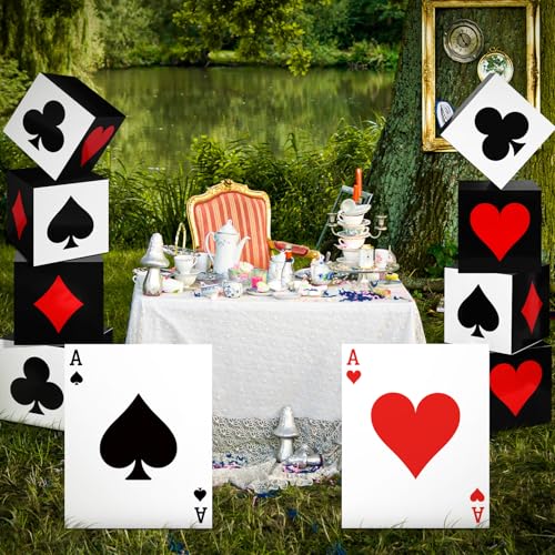 8 Pcs Jumbo Playing Cards 15.8 x 12.6 Inches - Large Print Giant Thick Poker Cards for Casino Theme Party Decorations