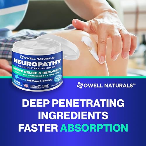OWELL NATURALS Neuropathy Nerve Relief Cream - Extra Strength for Foot, Hands, Legs