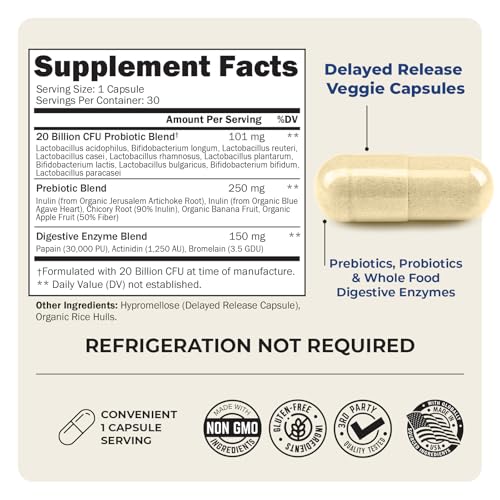 Advanced Prebiotics & Probiotics for Women & Men | Immune & Digestive Health | L. Reuteri Inulin Fiber