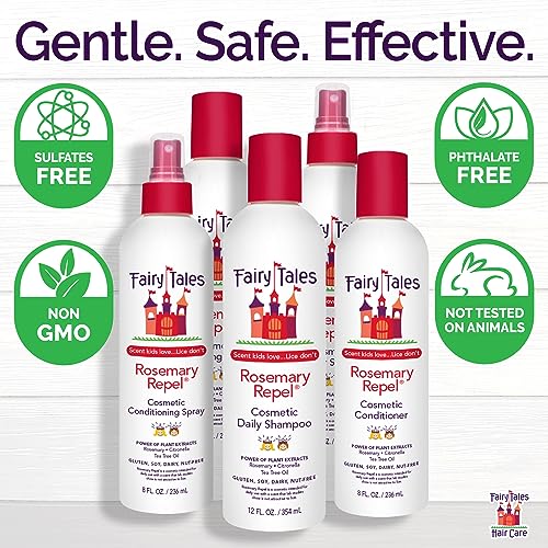 Fairy Tales Kids Rosemary Repel Lice Spray - Daily Conditioning & Protection, 8 fl oz Pack of 2