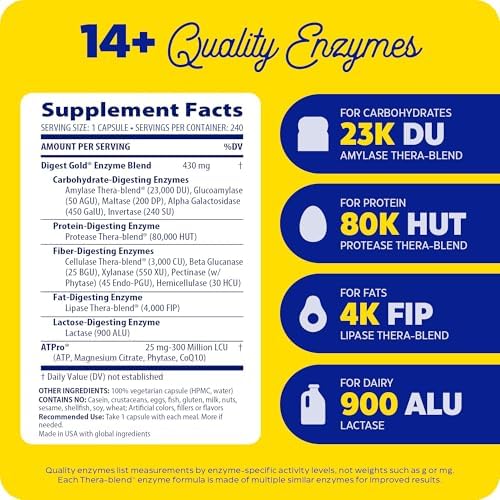 Enzymedica Digest Gold with ATPro: Advanced Digestive Support - 240 Capsules