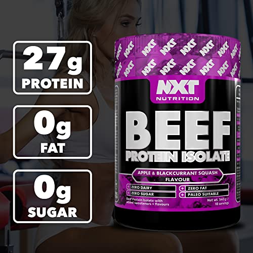 NXT Nutrition Beef Protein Isolate 540g Apple & Blackcurrant - High Protein Dairy-Free