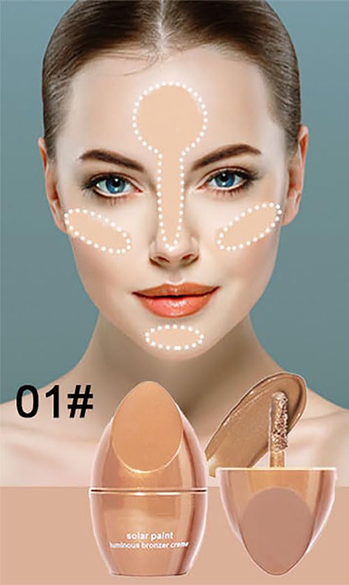 Liquid Bronzer Stick - Long Lasting Matte Bronze Beauty Wand for Face Contouring (Light Golden)