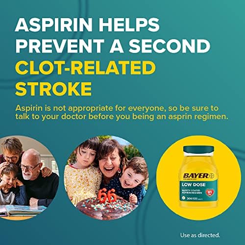 Bayer, Safety Coated Aspirin Regimen, Low Dose, 81 mg, 300 Enteric Coated Tablets