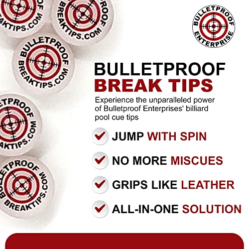 Professional Polymer Break & Jump Pool Cue Tip - Billiards Accessory Kit with Free Patch & Sticker
