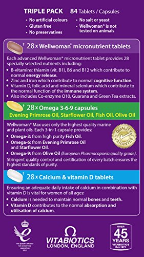 Vitabiotics WellWoman Max Women's Multivitamin - Omega 3, 6, 9 & Calcium D - 84 Count