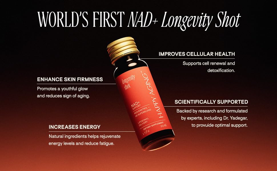 Liposomal NAD+ Shots with Nicotinamide Riboside & Resveratrol - 10x 50ml