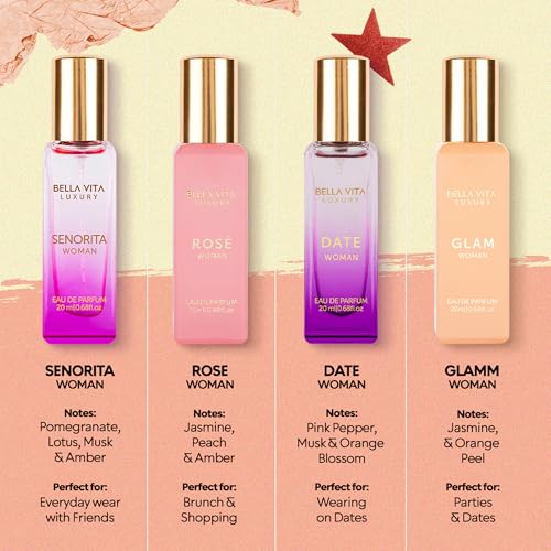 Bella Vita Luxury Woman Eau De Parfum Gift Set - 4x20 ml Floral & Fruity Fragrances