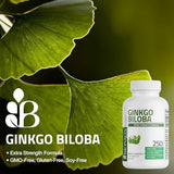 Bronson Ginkgo Biloba Extra Strength Brain Function & Memory Support Vegetarian Capsules (120 Count)