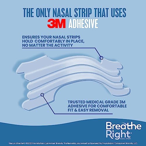 Breathe Right Extra Clear Drug-Free Nasal Strips (44 Count) for Congestion Relief & Better Sleep