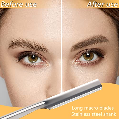 MAKINGTEC 10Pcs Women Eyebrow Razor, Facial Shaver Razor, Brow Shaper Eyebrow Trimmer, Sharp Dermaplaning Tool