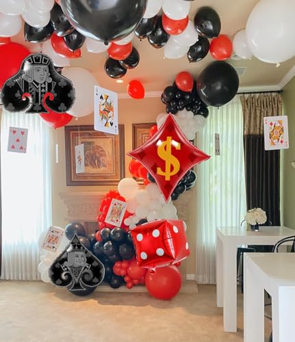 Casino Theme Party Decorations - Las Vegas Poker Night Balloons Set