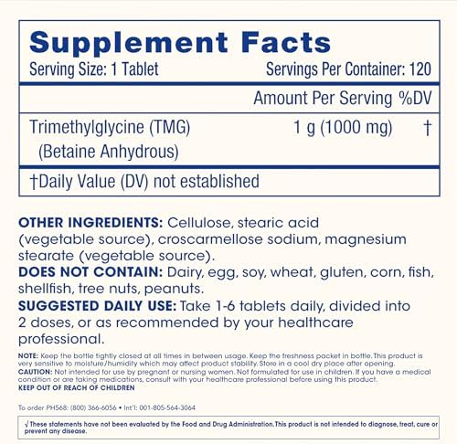 ProHealth Longevity TMG Pro (Trimethylglycine): Methylation Support (120 Tablets)