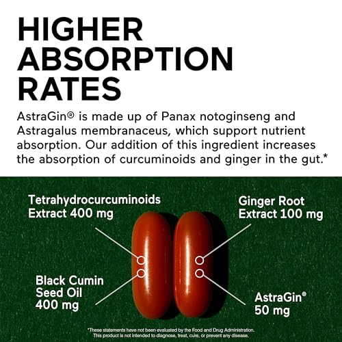 Smarter Nutrition Curcumin Softgels - Bioavailable with AstraGin & Black Cumin Seed Oil - 60 Count