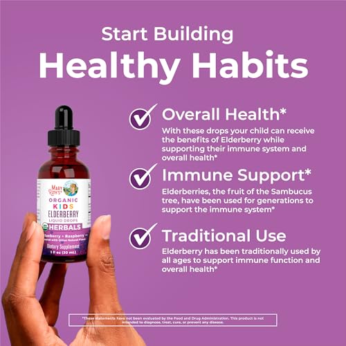 MaryRuth's USDA Organic Elderberry Liquid Drops for Kids | Immune Support | Vegan & Gluten-Free | 1oz
