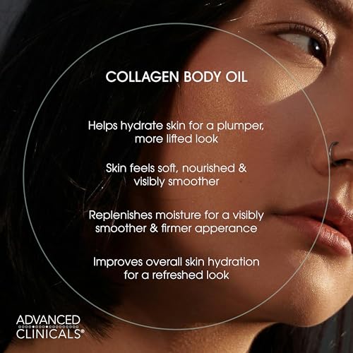 Advanced Clinicals Firming Collagen Body Oil - Tighten & Hydrate Your Skin