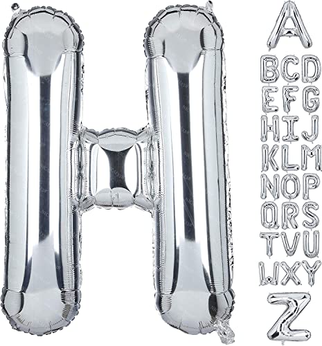 Goldedge Giant Silver Letter H Foil Balloon - 32 Inch