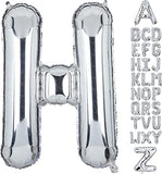 Goldedge Giant Silver Letter H Foil Balloon - 32 Inch