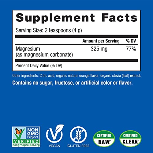 Natural Vitality Calm Magnesium Citrate Supplement - Anti-Stress Drink Mix - Gluten Free Vegan Non-GMO Orange 8 oz