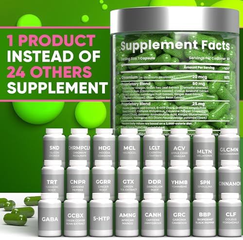 Bioteque Lab Weight Loss Diet Capsules, Natural Appetite Suppressant, Day & Night Fat Burner for Women & Men with Apple Cider, Green Coffee Bean Extract, Metabolism Booster Supplement - 60 Pills