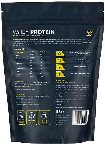 Basix Muscle Whey Protein Powder - Strawberry Swirl Flavor - 1 LB