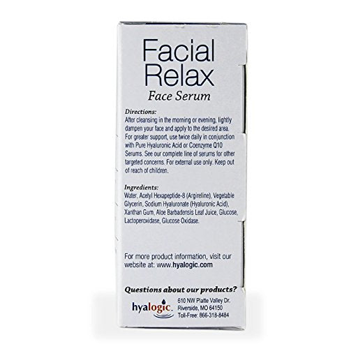 Hyalogic Episilk Facial Relax Anti-Aging Face Serum with Hyaluronic Acid & Argireline - Wrinkle & Fine Line Reduction, 0.47 oz