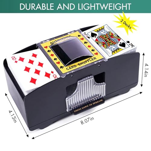 Automatic Card Shuffler – Battery Operated Electric Casino Card Dealer Machine for UNO, Blackjack, Texas Hold'em