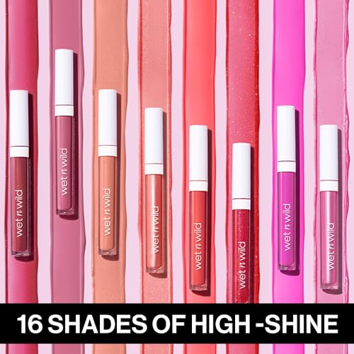 Wet n Wild Mega Slicks Lip Gloss - Long-Lasting, Hyaluronic Acid, High Shine, Crystal Clear