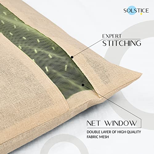 SOLSTICE Cotton Saree Storage Bags with Zip Closure - Single Size (16x14 Inches) with Transparent Mesh Window - Pack of 6