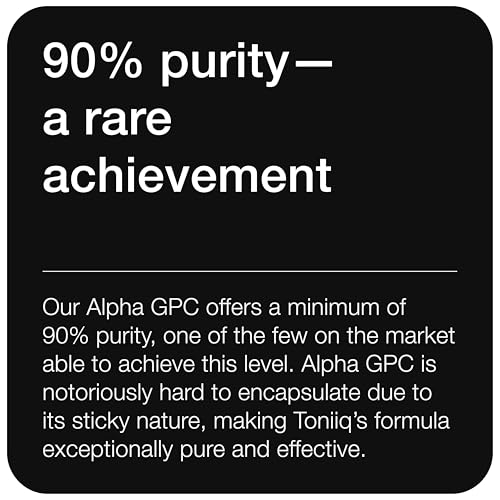 Toniiq Ultra High Purity Alpha GPC Capsules - 600mg | 99%+ Purified Nootropic | 120 Capsules for Cognitive Support