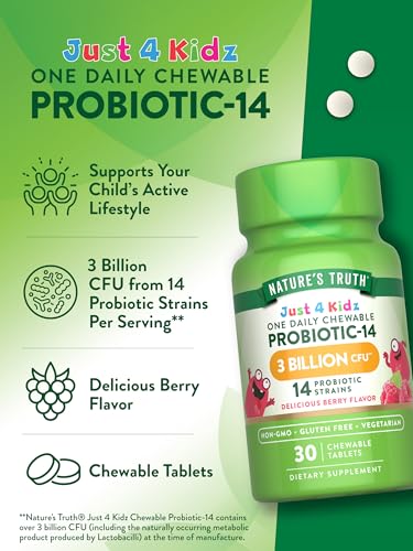 Nature's Truth Probiotic Kids Chewable - Natural Berry - 3 Billion CFU - 30 Count