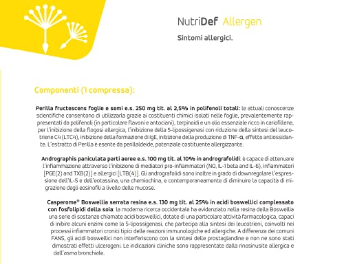 NutriDef Allergen Natural Tablets with Andrographis & Boswellia (30 Ct)