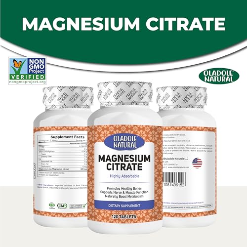 Oladole Natural Magnesium Citrate 420mg - 120 Tablets for Sleep, Relaxation & Muscle Support