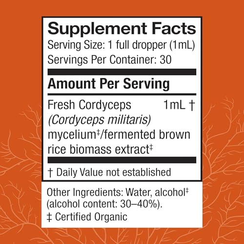 Host Defense Cordyceps Liquid Extract for Energy & Vitality, 30ml