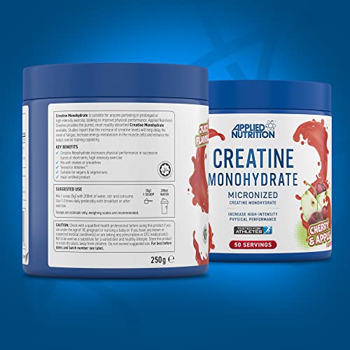 Applied Nutrition Micronized Creatine Monohydrate Powder (250g, Cherry & Apple)