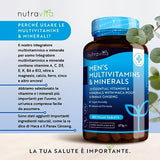 Nutravita Men's 25 Essential Vitamins & Minerals with Panax Ginseng - 180 Vegan Tablets