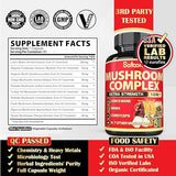 Satoomi 10in1 Mushroom Supplement Complex - 5000mg for Memory & Focus