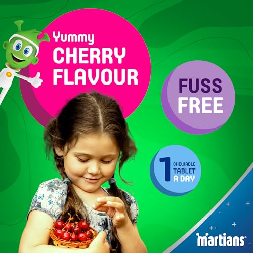 Martians ImmuneActive Kids Vitamin C Chewables - Cherry Flavor 60 Tablets Vegan