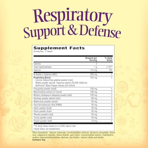 Nature's Secret Respiratory Support - NAC, Fenugreek & Marshmallow Tablets