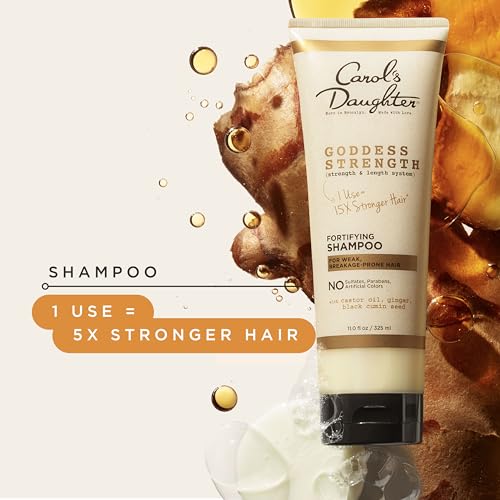 L’Oréal Paris Carol's Daughter Goddess Strength Fortifying Shampoo - Sulfate Free with Castor Oil for Wavy, Coily & Curly Hair - 11 Fl Oz