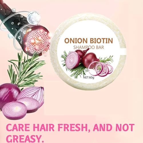 Onion Oil Shampoo Bar with Biotin & Rosemary Extract - Deep Cleansing Hair Growth Soap