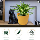 3-Pack Matte Mustard Plastic Flower Pots (16cm Diameter) - Large Decorative Herb Planters