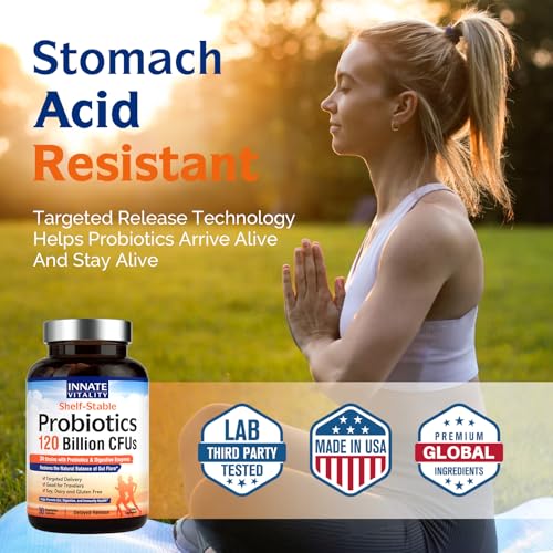 Innate Vitality 3-in-1 Probiotic – 120 Billion CFU with 34 Strains