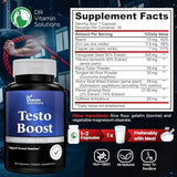 Dr. Vitamin Testo Boost Supplement for Men - Stamina, Endurance & Energy Enhancement - Male Testosterone Booster w/ Fenugreek, Tribulus, Tongkat Ali, Horny Goat Weed - 30 Capsules