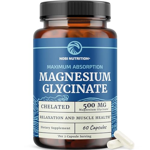Nobi Nutrition Magnesium Glycinate 500mg - Chelated for Sleep, Heart & Bone Health