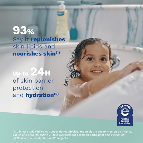 Mustela Stelatopia Eczema-Prone Skin Cleansing Oil - Baby Body Wash with Natural Avocado & Sunflower Oil - EWG Verified - Fragrance-Free & Tear Free - 16.9 fl. oz.