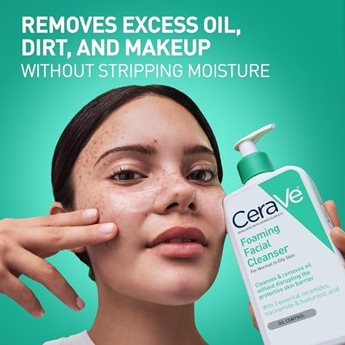 CeraVe Daily Face Wash for Oily Skin – 19floz, Hyaluronic Acid, Niacinamide, Fragrance Free